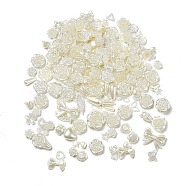DIY Pearlized Style Jewelry Making Finding Kit, Including Plastic Bead & Cabochon & Link & Pendants, Flower/Teardrop/Bowknot/Heart/Star/Triangle Shapes, Light Yellow, 6~35x6~40x2~12mm, Hole: 1.2~2.8mm, about 783pcs/500g(KY-F020-03A)