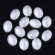 Acrylic Beads, Pearlized, Oval, Creamy White, 11.5x8x4mm, Hole: 1.5mm(X-OACR-N008-20)