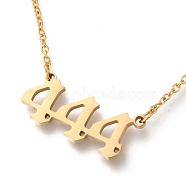 Titanium Steel Pendant Necklaces, with Cable Chains, Angel Number, Golden, Num.4, 17.51 inch(44.5cm), Number 4: 2.45x1.06x0.15cm(X-STAS-H138-01E-G)