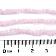 Baking Painted Imitation Jade Glass Bead Strands, Faceted Rondelle, Pearl Pink, 3x2mm, Hole: 0.8mm, about 158pcs/strand, 14.76''(37.5cm)(DGLA-A034-J2MM-A26)
