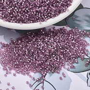 MIYUKI Delica Beads, Cylinder, Japanese Seed Beads, 11/0, (DB1745) Sparkling Antique Rose Lined Crystal AB, 1.3x1.6mm, Hole: 0.8mm, about 10000pcs/bag, 50g/bag(SEED-X0054-DB1745)