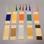 DIY Rectangle Bookmark Making Kit, Including Polyester Tassel Pendants, Blank Rice Paper Card, Mixed Color, 120~160x4~5mm, 180x60x0.6mm, Hole: 4mm, 20pcs/set(DIY-WH0308-53A)