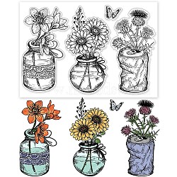 Custom PVC Plastic Clear Stamps, for DIY Scrapbooking, Photo Album Decorative, Cards Making, Flower, 160x110x3mm(DIY-WH0448-0119)