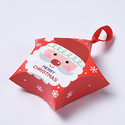 Star Shape Christmas Gift Boxes, with Ribbon, Gift Wrapping Bags, for Presents Candies Cookies, Red, 12x12x4.05cm(X-CON-L024-F02)