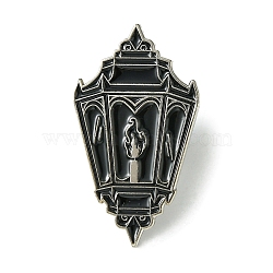 Alloy Brooches, Enamel Pins, for Backpack Cloth, Lantern, Black, 30x17x1.5mm(JEWB-O013-08EB)