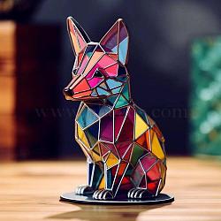 Wildlife Acrylic Art Fox Figurines, for Home Desktop Decoration, Colorful, 180x140mm(WG72985-01)