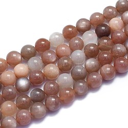Natural Sunstone Beads Strands, Round, 8~8.5mm, Hole: 0.8mm, about 46pcs/Strand, 15.08 inch(38.3cm)(G-K310-C08-8mm)