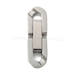 304 Stainless Steel Fold Over Clasps, for Bracelet Necklace Making, Stainless Steel Color, 18x6.5x3.5mm, Hole: 2.5mm(STAS-B029-05A-1)