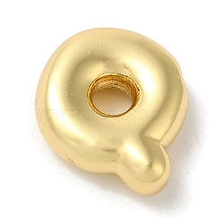 Brass Pendants, Long-Lasting Plated, Real 18K Gold Plated, Letter Q, 10x10.5x3.5mm, Hole: 1.4mm(KK-S391-02G-Q)