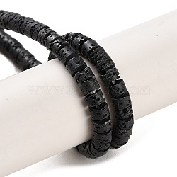 Synthetic Lava Rock Dyed Beads Strands, Disc, Heishi Beads, Black, 4x2~2.5mm, Hole: 0.7mm, about 152pcs/strand, 15.12''(38.4cm)(G-H311-10-06)