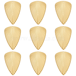 ANATTASOUL 10Pcs 304 Stainless Steel Pendants, Leaf Charm, Real 18K Gold Plated, 46x32.5x1.5mm, Hole: 1.5mm(STAS-AN0001-02)