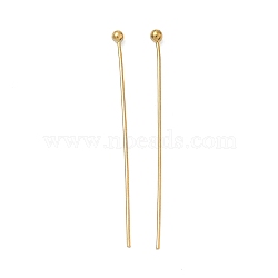 304 Stainless Steel Head Pins, Ion Plating(IP), Real 18K Gold Plated, 34.5mm(STAS-Z178-17G-01)