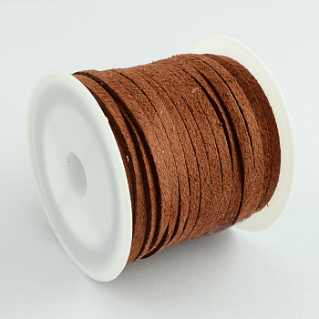 Faux Suede Cord, Faux Suede Lace, Sienna, 3x1.5mm, about 5.46 yards(5m)/roll, 25rolls/bag