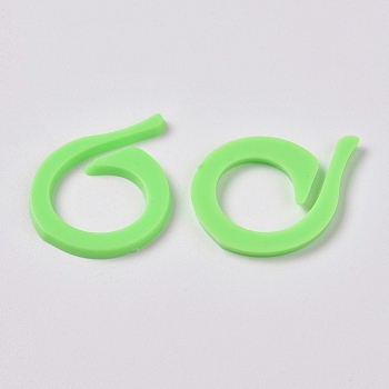 Plastic Counting Split Ring, Stitch Marker Ring, DIY Knitting Tools, Green, 22x16.5x1.5mm
