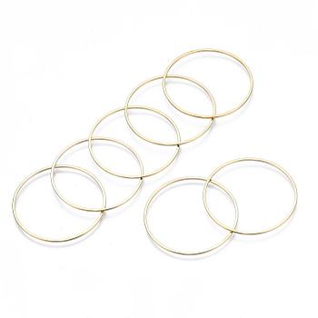Brass Linking Rings, Metal Connector for DIY Jewelry Making, Ring, Light Gold, 35x1mm
