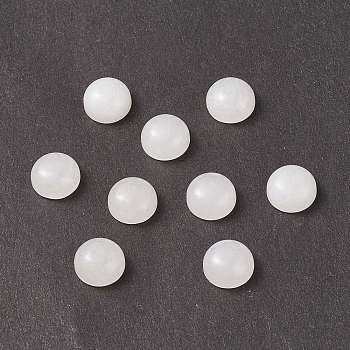 Natural White Jade Cabochons, Half Round, 8x3.5~4mm