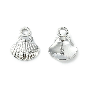 304 Stainless Steel Charms, Shell Shape Charms, Stainless Steel Color, 11.5x9x2mm, Hole: 1.8mm
