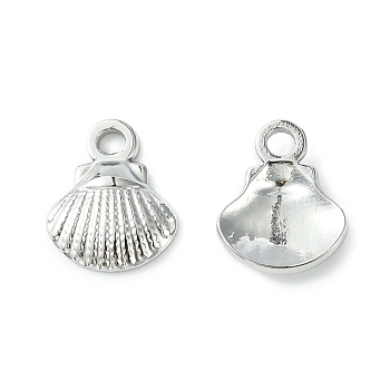 Non-Tarnish 304 Stainless Steel Charms, Shell Shape Charms, Stainless Steel Color, 11.5x9x2mm, Hole: 1.8mm