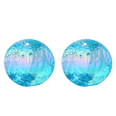 LightSeaGreen Flat Round Other Sea Shell Pendants