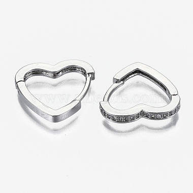 Boucles d'oreilles huggie huggie en laiton micro pave clair(EJEW-S201-233P-NR)-4