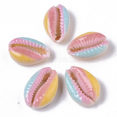 Printed Natural Cowrie Shell Beads(SSHEL-R047-01-A10)-2