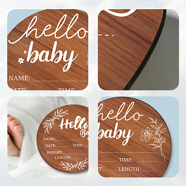 2 Stück einseitig bedruckte Baby-Foto-Requisiten aus Holz im 2-Stil(DJEW-WH0600-001)-3