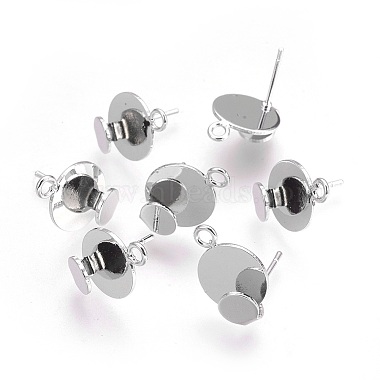Real Platinum Plated Brass Stud Earrings