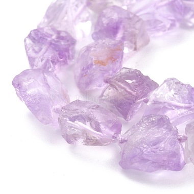 Rough Raw Natural Amethyst Beads Strands(G-C069-01)-3