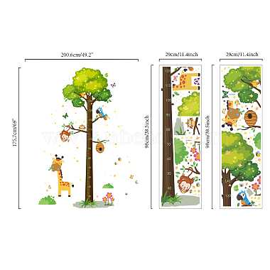 Wandaufkleber mit Höhenwachstumstabelle aus PVC(DIY-WH0232-030)-2