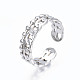 304 Stainless Steel Curb Chain Open Cuff Ring(RJEW-T023-92G)-3