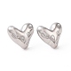 Brass Heart Stud Earrings for Women(EJEW-C008-27P)-1