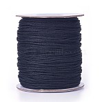 Nylon Braided Cord, Chinese Knotting Cord for Beading Jewelry Making Macrame Craft, Black, 1.5mm, about 140yards/roll(NWIR-G002-2)