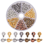 210Pcs 7 Colors Tibetan Style Tube Bails, Loop Bails, Bail Beads, Mixed Color, 9x5.8mm, Hole: 1.5mm(TIBE-WR0001-02)
