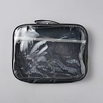 PVC Zipper Mesh Storage Bags, Rectangle, Dark Gray, 305x230x55mm(AJEW-WH0752-624)