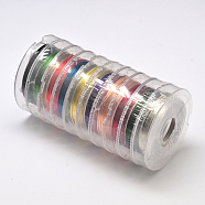 Round Copper Jewelry Wire, Mixed Color, 0.3mm, about 32.8 Feet(10m)/roll(CWIR-L001-01)