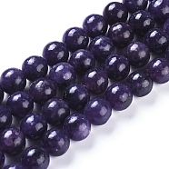 Natural Lepidolite/Purple Mica Stone Beads Strands, Round, 8mm, Hole: 1.2mm, about 47pcs/strand, 15.55 inch(39.5cm)(G-D0020-16-8mm)