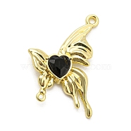 Alloy Rhinestone Connector Charms, Butterfly Links, Golden, 30.5x22x4.6mm, Hole: 1.6mm and 1mm(PALLOY-Z015-08G)