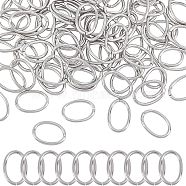 304 Stainless Steel Jump Rings, Open Jump Rings, Oval, Stainless Steel Color, 13x9x1.2mm, 16 Gauge, Inner Diameter: 10.5x6.5mm(STAS-UN0006-37E)