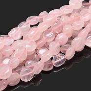 Natural Rose Quartz Nuggets Beads Strands, Tumbled Stone, 4~8x6~9x5~7mm, Hole: 1mm, about 15.3 inch~15.7 inch(G-J336-24)