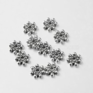Tibetan Style Alloy Daisy Spacer Beads, Antique Silver, 8x2mm, Hole: 1.5mm(TIBEB-O004-04)
