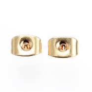 304 Stainless Steel Ear Nuts, Friction Earring Backs for Stud Earrings, Golden, 6x4x3.5mm, Hole: 0.8mm(STAS-E147-23G)