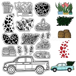 Plastic Stamps, for DIY Scrapbooking, Photo Album Decorative, Cards Making, Stamp Sheets, Mixed Shapes, 160x110mm(DIY-WH20018-0075)