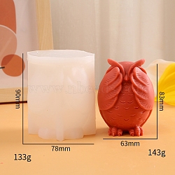 3D No Seeing Owl Scented Candle Silicone Molds, Candle Making Molds, Aromatherapy Candle Mold, White, 7.8x9cm, Inner Diameter: 6.3x8.3cm(PW-WG85163-02)