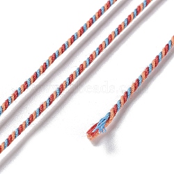 Polyester Twisted Cord, Round, for DIY Jewelry Making, Light Salmon, 1mm, about 49.21 Yards(45m)/Roll(OCOR-G015-01A-25)