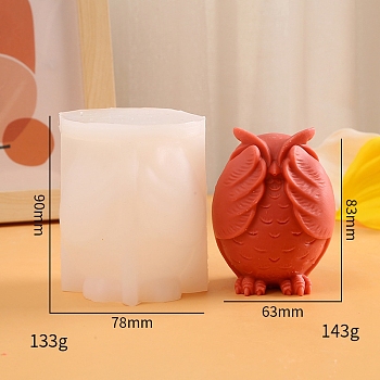 3D No Seeing Owl Scented Candle Silicone Molds, Candle Making Molds, Aromatherapy Candle Mold, White, 7.8x9cm, Inner Diameter: 6.3x8.3cm