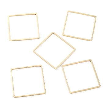 Alloy Linking Rings, Golden, Square, 25x25x1mm, Inner Diameter: 23.5x23.5mm