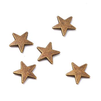 Zinc Alloy Cabochons, for DIY Crystal Epoxy Resin Material Filling, Star, Antique Bronze, 7.5x8x1mm, about 100pcs/bag