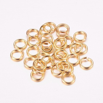 Eco-Friendly Brass Jump Rings, Open Jump Rings, Cadmium Free & Lead Free, Golden, 5x0.8mm, 20 Gauge, Inner Diameter: 3.4mm, Hole: 3mm, about 8928pcs/500g
