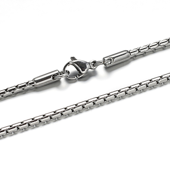 304 Stainless Steel Coreana Chain Necklaces, with Lobster Claw Clasps, Stainless Steel Color, 19.6 inch(50cm), 2mm