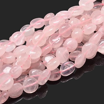 Natural Rose Quartz Nuggets Beads Strands, Tumbled Stone, 4~8x6~9x5~7mm, Hole: 1mm, about 15.3 inch~15.7 inch